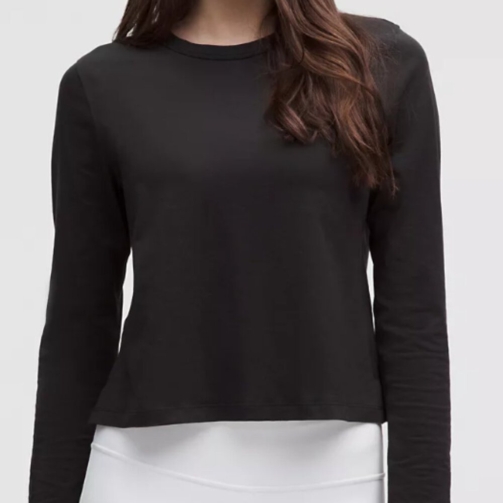 Lululemon Classic-Fit‎ Cotton-Blend Long-Sleeve Shirt Black Size 6